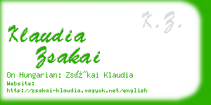 klaudia zsakai business card